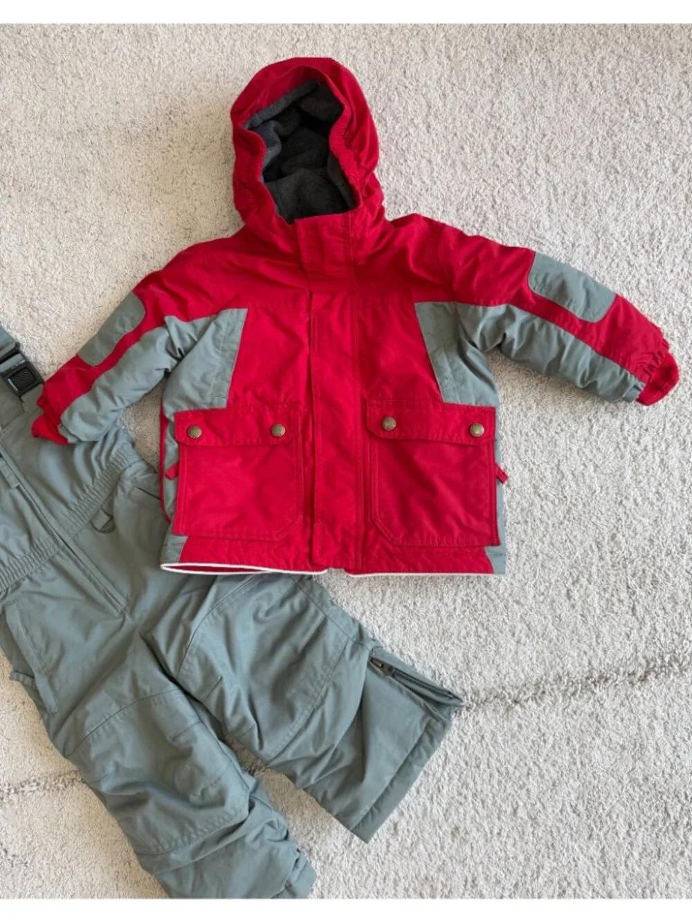 Lands End Boys Snowsuit Size 2T Grow A Longs Hooded Insulated Coat & Snow Pants